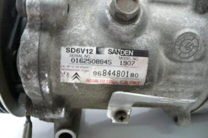 Sprężarka klimatyzacji Sanden SD6V12 1907 Citroën Peugeot 9684480180 6453XP
